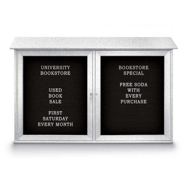 Indoor Enclosed Combo Board, 48"x36", Bronze Frame/Burgundy & Rubber